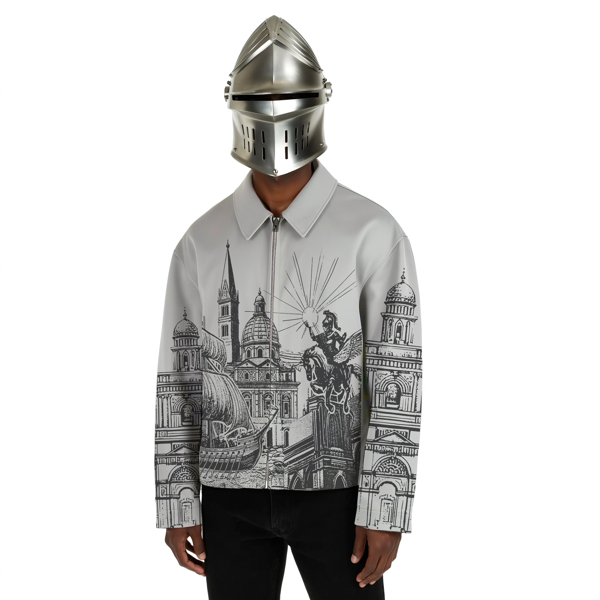 GREY "NAVIGATOR" JACKET - TECH COTTON